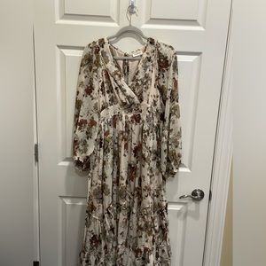 Morning Lavender Maxi Wrap Floral Dress Size L